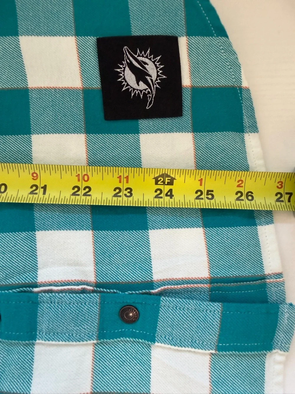 Levi’s NFL Miami Dolphins Flannel Shirt Men’s L Teal Plaid Button Down